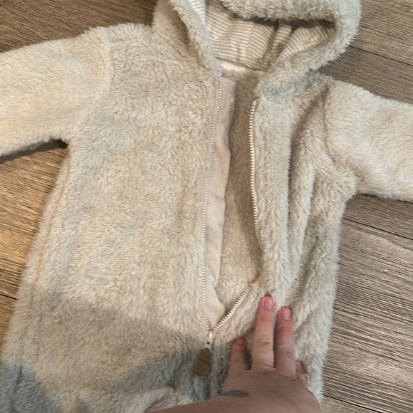 Carters unisex hooded/mini ears baby onesie zip-up. - Picture 3 of 5